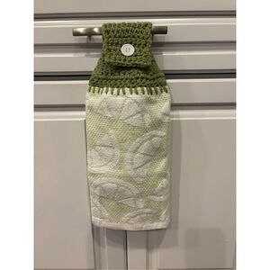 Crochet Top Kitchen Towel- Lemon Slices green topper